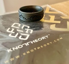KNOT THEORY Silicone Rings Men Wedding Bands Sz 8-14 Black Blue Silver KNOTHEORY
