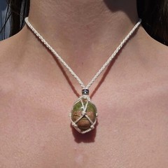 Stone Hugger with Stone, Necklace, Rearview Mirror Decor, Bringing Positivity.