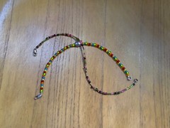Glass beaded ankle bracelets, multi-colored, set of 2