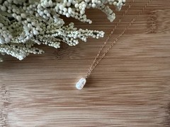 New! Freshwater Pearl & 14kt Rose Gold Filled Necklace Handmade 18 in. – N368