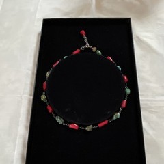 GSJ CH Handcrafted Sterling Silver Turquoise Coral Beaded Statement Necklace