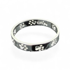Paw Print Ring Band Cat Dog Love Remembrance Memorial 925 Sterling Silver Sz 6.5