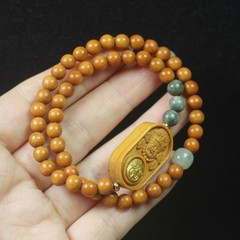 6mm Sandalwood Double-Bead Buddhist Prayer Bead Bracelet for Women Yoga Bracelet