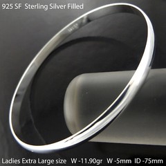 Bracelet Real 18k White Gold Filled Solid Ladies Extra Large Cuff Bangle 75mm