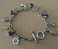 Sterling Silver Easter Spring Rabbit Charm Bracelet 7.5