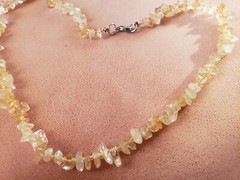 GENUINE * CITRINE * NECKLACE 18″ LONG, 7-8 mm stone, Hand-Made in USA