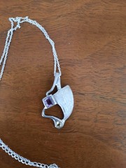 Handmade Artisan Sterling Silver 925 Pendant with Citrine and Amethyst Gemstones
