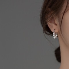 Dainty Cloud and Pearl Raindrop Hoop Earrings in Sterling Silver Jewelry Gifts