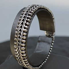 925 Sterling Silver Solid Bali Weave Chain Link Bracelet Unisex Box Clasp