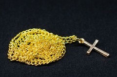 Cross Necklace Crucifix Gothic Punk Charm Necklace 23 5/8in Jesus Crucifix Gold