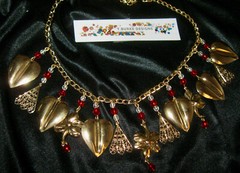 «HANDCRAFTED T. BURKE DESIGNS NECKLACE W/HEARTS/FLOWERS+ MORE» 1-OF-A-KIND»!