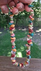 VINTAGE MULTICOLORED STONE NUGGET NECKLACE BOHEMIAN STYLE COLORFUL Tribal