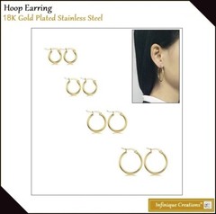 Women Girls Stainless Steel Big Large Circle Hoop Earring 15mm-70mm