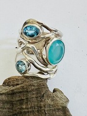 Janice Girardi Three Stone Wave Ring