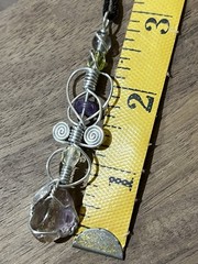 Ametrine Gemstone Wand Pendant, Artistic Amethyst And Citrine Pendant