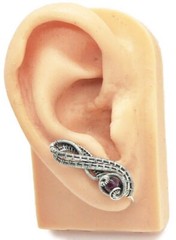 Pair of Garnet and Sterling Silver Ear Pins