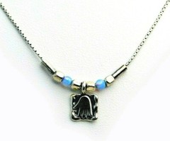 Vintage Signed 925 Shablool Sterling Silver Fire Opal Hamsa Hand Necklace