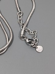 Talbots Silver Tone Chain Tassel Gray Rhinestone Long Necklace Chic 34 in