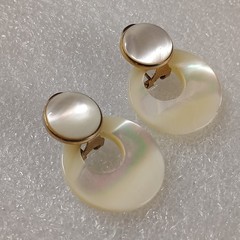 Vintage Rare Estate Find Mother of Pearl Post & Dangle Earrings For Pierced Ears