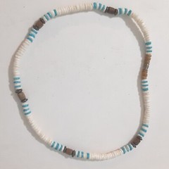 Vintage Puka Shell Bead Necklace 6 mm 18 in