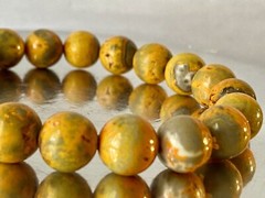 7.9′ «Vivid yellow orange/AAAA»~ Indonesia BUMBLE BEE JASPER Bracelet M1401