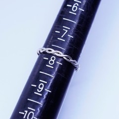 sz 7.75, southwestern Sterling 925 silver handmade ring, woven braided band