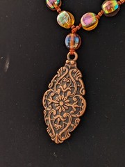 Ladies Hand-knotted Necklace With Vintage Glass Beads