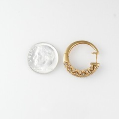 Superior S & J Diamond SJM 14K Yellow Gold & Real Diamond Huggie Hoop Earrings