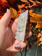 Huge Jadeite Dragon Pendant Necklace Handcrafted USA Seller