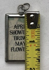 Handmade Reversible Soldered Pewter Charm Pendant – APRIL SHOWERS – 1” x 1-5/8”