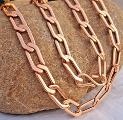 10 inch Pure Copper Solid LONG CUBAN Chain Anklet, Healing Jewelry Spiritual