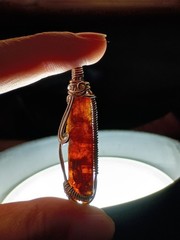 Orange Kyanite Sterling Silver Pendant Artisan Jewelry Gift
