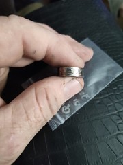 Genuine Handcrafted 2024 United States Quarter Coin Ring, Size 7.5 , Wide Band .