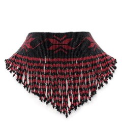 Black Red Handmade Beaded Choker Necklace