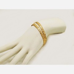 Vintage Bangle Set – Floral Etched Pair of Bangles for Small Adult Wrists -Teens