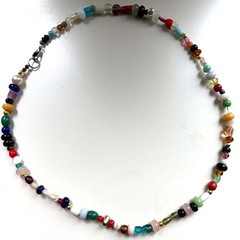 Handmade Bright Multicolor Beaded Necklace