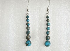 Mojave Turquoise Earrings / 925 Sterling Silver / 2.25 inches long / 8cts 4.6g