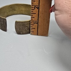 Solid Brass Large Cuff Artisan Unisex Statement Bracelet Vtg W/ Patina 5.4oz