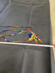 Two Vntg multi Color beaded Hummingbird Necklaces From Mexico 16″, Very Pretty