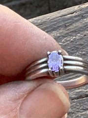 Ring, Purple Cubic Zirconia Ring, NEW, size 7.5, Handmade, CZ, Artisan