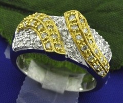 0.53 ct 18k 2 tone gold Ladies Natural Diamond Ring