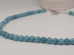 Handmade Blue Chalcedony Choker necklace 16 CM Genuine Crystals