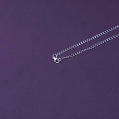 25”, vintage Sterling silver necklace, 925 curb chain with heart charm pendant