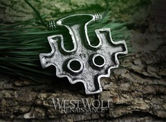 Large Viking Raven Head Cross-Hammer Pendant – Norse/German/Norway/Thor/Necklace
