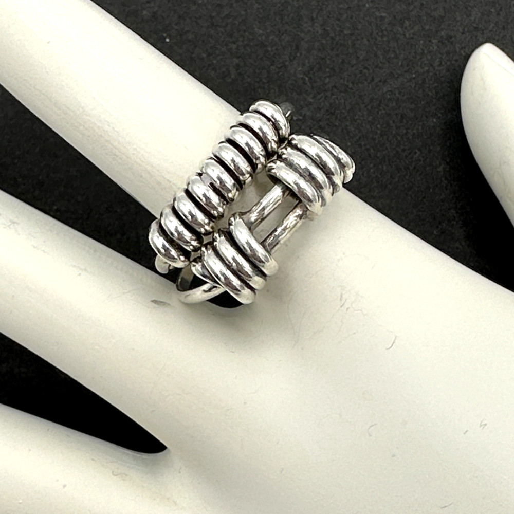 ARTISAN sterling silver rings size 8.25 – lot of 2 adjustable – wirework scrolls