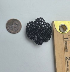 New Artisan Handmade Black Floral Beaded Handcrafted Ring Goth Whimsical