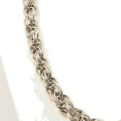 Stainless Steel Handwoven Double Spiral Chainmail Weave Unisex Chain Choker