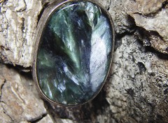 Antique 1800s to 1900s Seraphinite Silver Pendant Unmarked