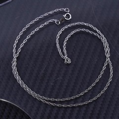 18” 2mm, vintage Italian sterling silver 925 Singapore rope chain necklace