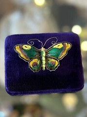 Vintage David Andersen Norway Sterling Silver & Glass Enamel Butterfly Brooch